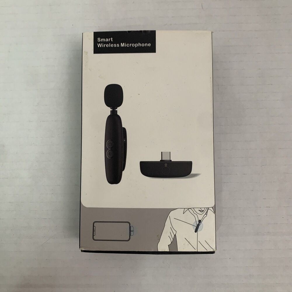 BRAND NEW Smart Wireless Microphone Wireless Lavalier Microphone BLACK